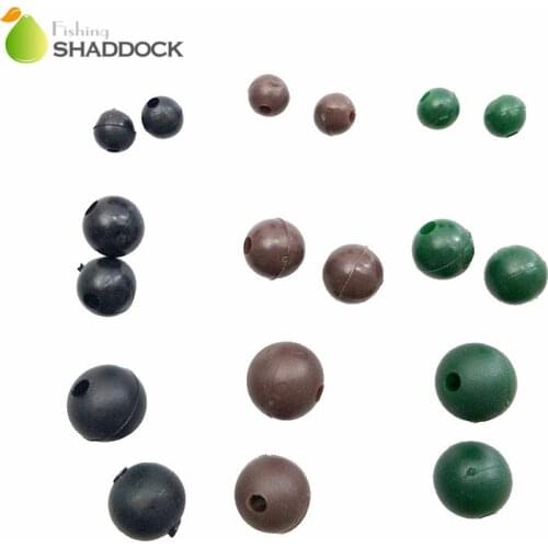 100pcs Diameter 4mm 5.5mm 8mm Soft Carp Fishing Beads Black Green Coffee Round Floating Rig Beads Carp Fishing Accessories