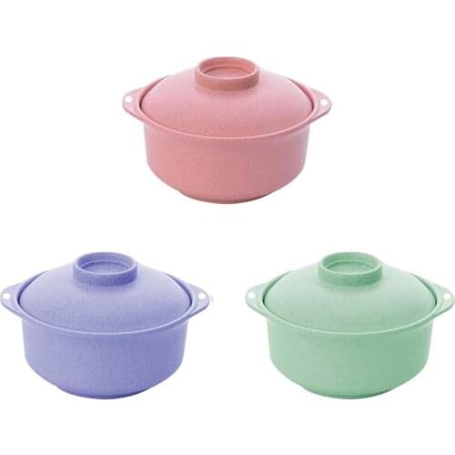 2 pcs Instant Noodles Bowl with Lid Japanese Style Students Noodle Soup Rice Ramen Bowl Tableware