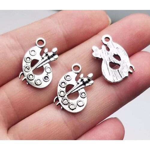 25pcs/lot--20x17mm, Antique silver plated Palette charms,DIY supplies,Jewelry accessories