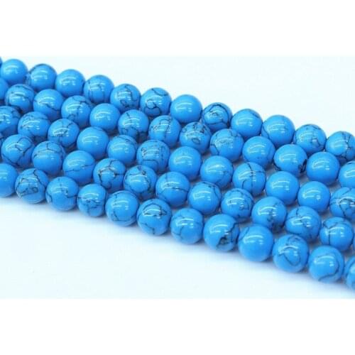 4MM 6MM 8MM 10MM Natural Stabilized Turquoises Beads Ground Loose Stone Beads Spacer Beads for Jewelry Making