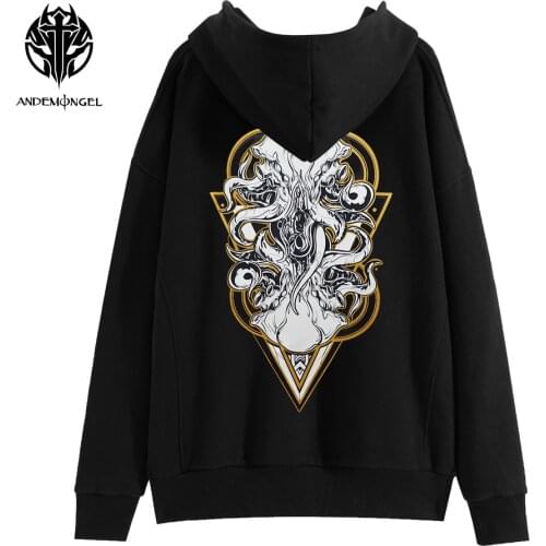 ANDEMONGEL Cthulhu Mythos Great Cthulhu High Street Men Women Unisex Oversize Casual Cotton Hoodie Hooded Autumn Sweatshirt