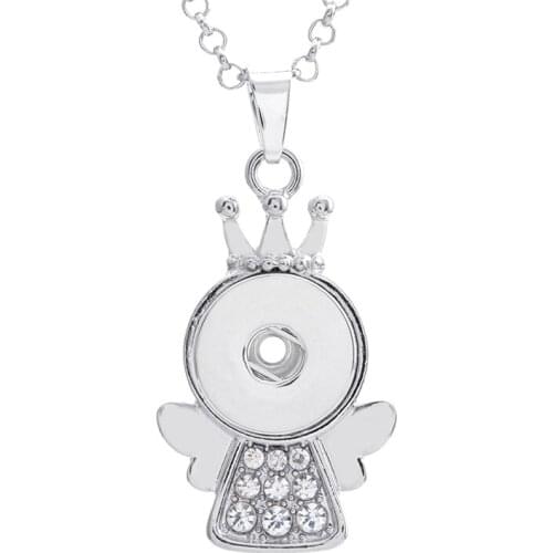 Angel snap button necklace XH6573 (fit 18mm 20mm snaps) BOBOSGIRL