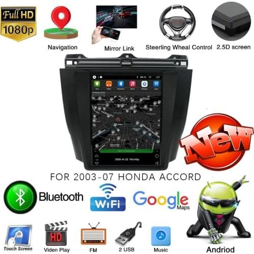 9.7" Android 10.1 Car Stereo Radio GPS Navigation Car Multimedia Video Player For 2003-2007 Honda Accord 2 Din Car Audio