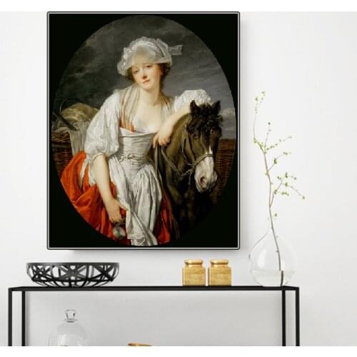 Citon Jean-Baptiste Greuze《The Milkmaid》Canvas Oil Painting World Famous Artwork Picture Modern Wall Decor Home Decoration