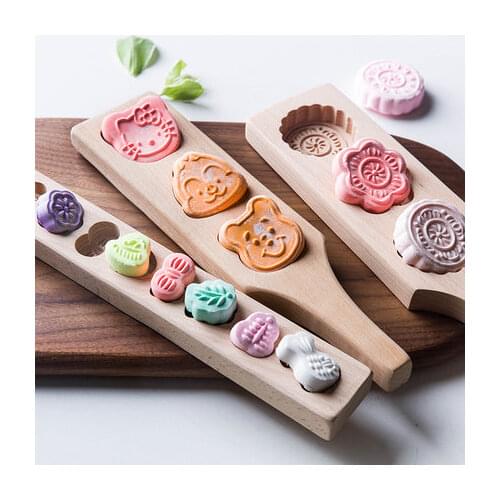 Mung Bean Cake Pumpkin Biscuit Mold Ice Skin Moon Cake Mid-Autumn Food Baking Wood Mold