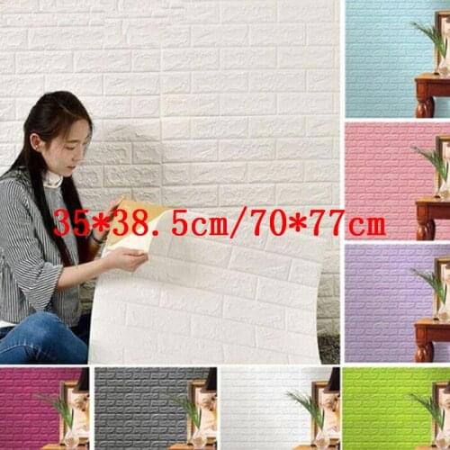 Brick Wall Panels Peel and Stick 3D Foam Stone Textured White Faux Wallpaper Tiles for Living- Bedroom TV Background Home