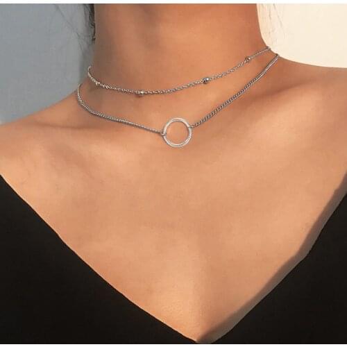Tocona Classical Hollow Out Geometry Clavicle Chain Choker Neckalce for Women Charms Gold Silver Color Alloy Metal Jewelry 16403