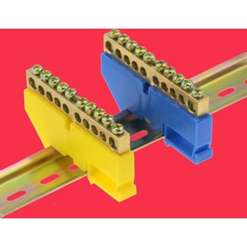 1pcs distribution box rail terminal block Flame retardant plastic wire arc terminal block Connector terminal 6 8 10 12 hole