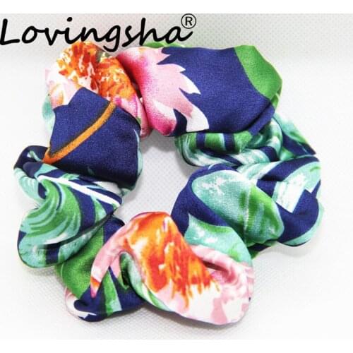 LOVINGSHA Patchwork Hair Accessories For Women Scrunchie Girl Ladies Hair Tie Lady Female Ponytail Hair Holder Rope ATC074