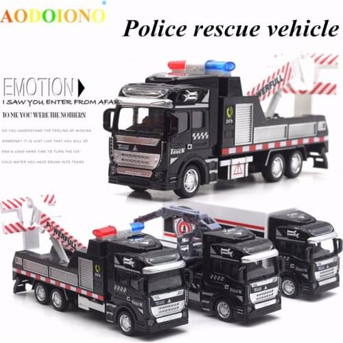 3 Styles 1:48 Metal Alloy Police Rescue Vehicle Pull-back Car Diecasts Toy Rescue Alloy Car Model Toy Pull Back for Baby Gifts