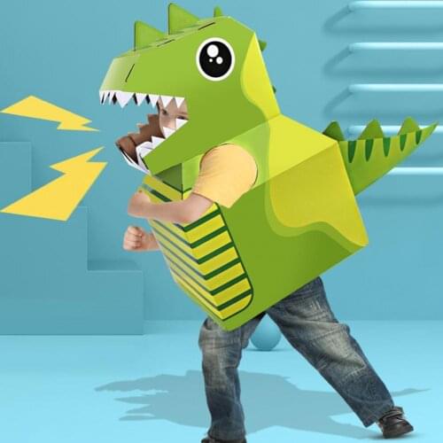 Cartoon Dinosaur Elephant Cardboard Wearable DIY Model Kids Cosplay Assembly Toy