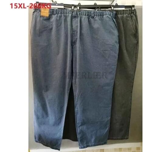 Men oversized jeans loose 150KG 160KG 170KG 180KG plus size Big men elasticity trousers pants 9XL 10XL 11XL 12XL 58 60 jeans fat