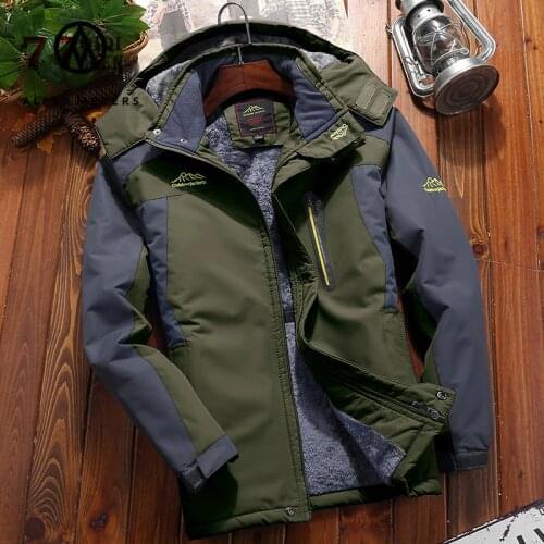 Mens Fleece Waterproof Jackets Winter Thick Warm Parka Hooded Coats Plus Size 7XL 8XL 9XL Windbreaker Military Jacket Overcoat