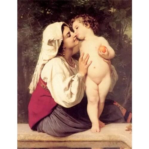 Children and Mothers kiss Embroidery kids Needlework People 14CT Counted Unprinted DIY Cross Stitch Kits Handmade Arts Decor