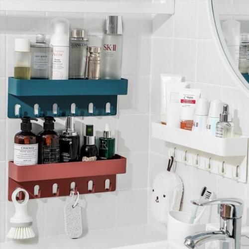 Bathroom Shelf Shampoo Holder Shower Shelves Wall Mount Kitchen Storage Basket Cosmetic Rack Home Organizer Bath Accessories