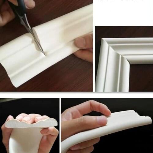 Custom Size baseboard on the wall Waist line 3D foam wall sticker kids room anti-collision linings for living room furniture