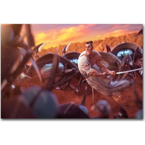 Hot Fighting Cartoon Movie Samurai Jack-Silk Art Poster Wall Sticker Decoration Gift