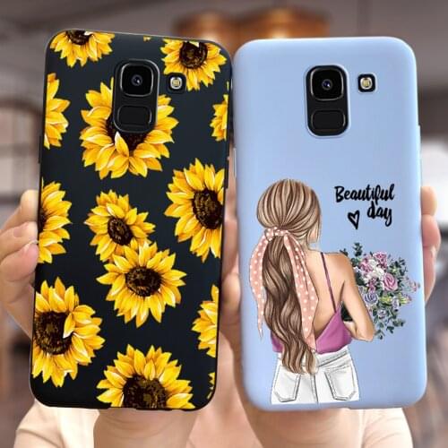 Popular Sunflower Case For Samsung J4 J6 J8 2018 Case Soft Slim Cute Fashion Back Cover For Samung J4 J6 Plus J4+ J6+ J8 Housing