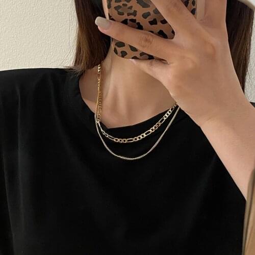 Simple Double-Layer Clavicle Thick Collar Chain Fashion Trend Versatile Cold Necklace Womens Party Jewelry Gifts Wholesale