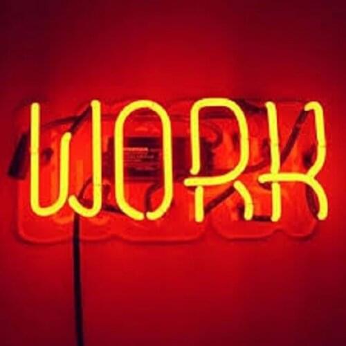 14“ Work Red Acrylic Custom Neon Light Lamp Sign Beer Bar Handmade Real Glass Decorate Home Wall Room Windows Tube Artwork