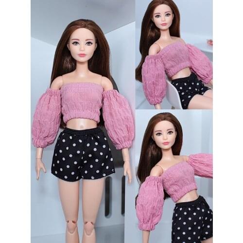 Pink top + point shorts / princess clothes set clothing outfit For 1/6 BJD Xinyi FR ST Barbie Doll / doll clothes