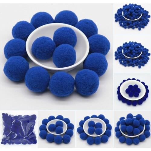 Blue Pompoms 8/10/15/20/25/30mm Fur Plush Ball Craft DIY Soft Pompon Wedding Home Garment Sewing on Cloth Accessories 20g