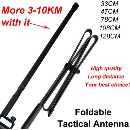 2021 Walkie Talkie Foldable CS Tactical Antenna Baofeng UV 5R UV82 UV10R UV 9R Plus SMA Female Dual Band Ham Radio Accessories