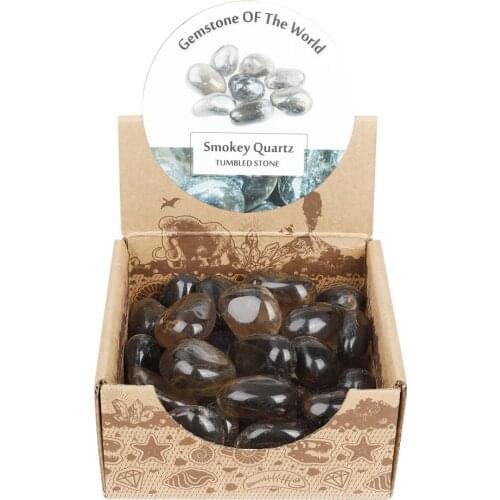 Sporadic1Box Natural Smoky Quartz Crystal Irregular Tumbled Stones Healing Polished Stones Home Feng Shui Decoration