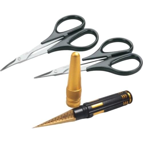 Universal Car Model Hole Opener Expanding Hole Puncher Accessaries Straight Curved Scissors Set DIY for RC Car Body Tool