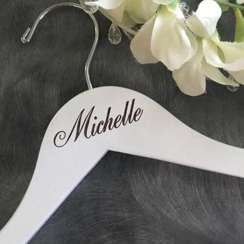 Hanger Personalized Wedding Hanger, Engraving Name Wood Custom hanger,Bride, Bridesmaid, Hanger With Pink Ribbon, Wedding Gifts