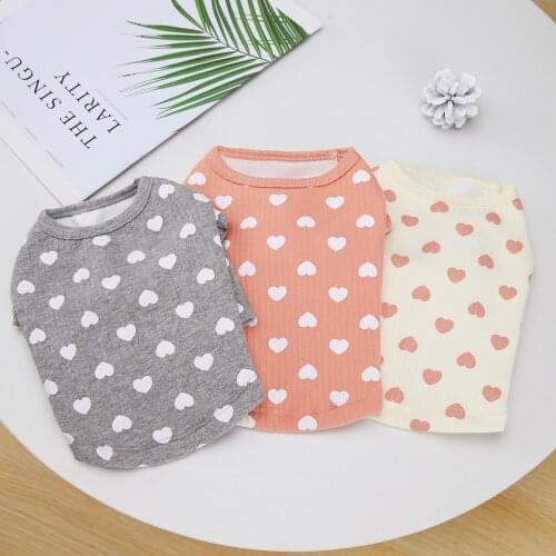 Winter Dog T-shirt Pajamas Cat Chihuahua Clothes Puppy Small Dog Clothing Cute Heart Pet Coat Outfit Garment Warm Dog Costumes