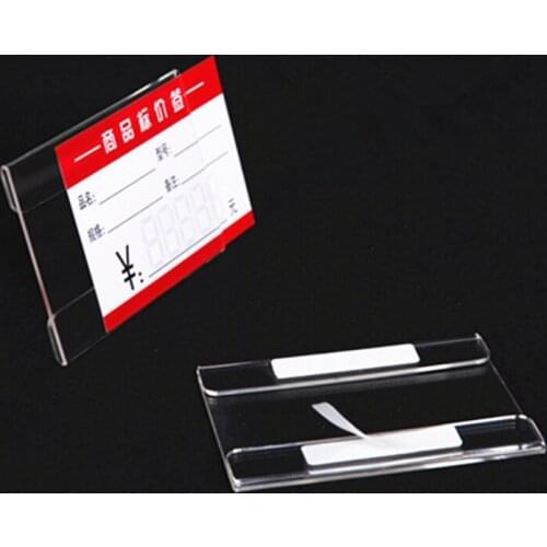 10pcs Acrylic Desk Sign Label Frame Price Tag Display Business Card Stand Price Frame Frame Holder