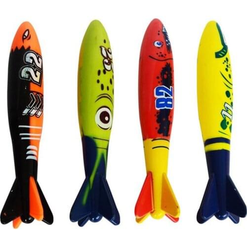 4Pcs/Set Diving Torpedo Underwater Swimming Pool Playing Toy Outdoor Sport Training Tool for Baby Kids Swimming Diving Toy