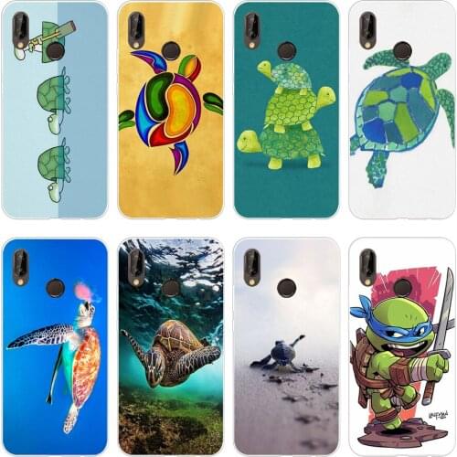 48H Sea Turtle Soft Silicone Tpu Cover Case for huawei p 20 lite pro y6 2017 mate 10 lite