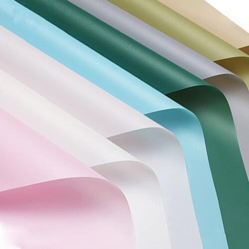 5PCS Pure Color Mist Side Flowers Packaging Paper DIY Crafts Scrapbook Wedding Bouquet Gift Box Waterproof Wrapping Origami