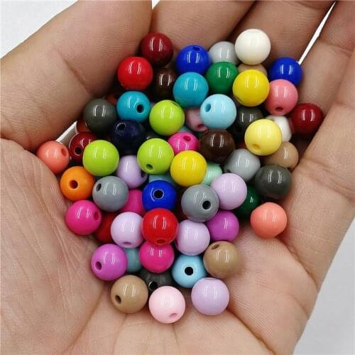 8mm 100PCS Solid color Loose Beads DIY Jewelry Accessories Necklace Bracelet Making Finding Multicolor Fashion High-quality