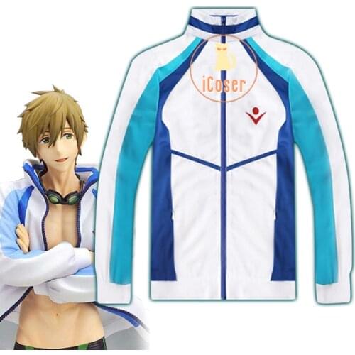 Anime Free! Iwatobi Swim Club Haruka Nanase Cosplay Jacket Makoto Tachibana Zipper Hoodie Swim Nagisa Hazuki Men Women Coat