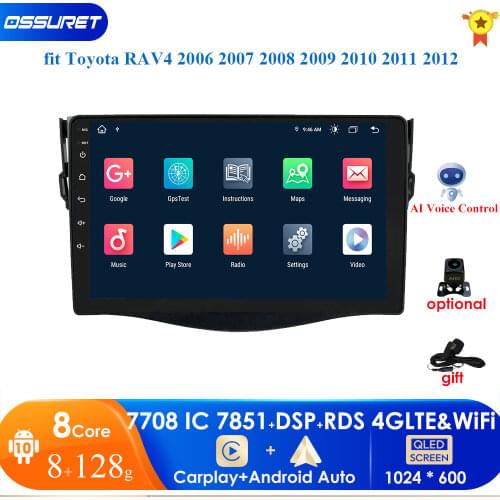 4G+64G For Toyota RAV4 Android 10 Rav4 2007-2011 Car Radio Multimedia Video Player Navigation GPS RDS 2 din dvd 4G LTE WIFI Map
