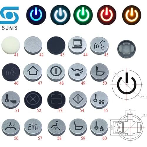 Free Shipping 10pcs 6*6 with light pattern cap Switch cap 6X6 button cap C12 hat DIY switch cap