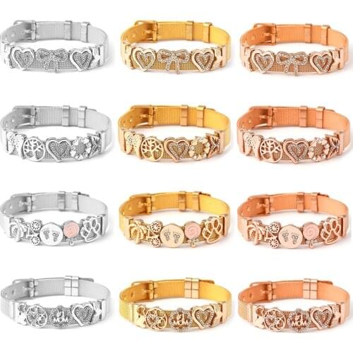 New Keeper Stainless Steel Mesh Strap Lady Bracelet DIY Geometric Charm Charm Women Bracelet Gift Brand Bangles Direct Shipment