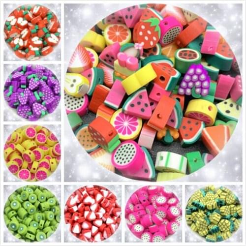 25pcs 10mm Mixed Clay Beads Spacer Beads Polymer Clay Beads For Jewelry Making DIY Handmade Charm Bracelet Necklace