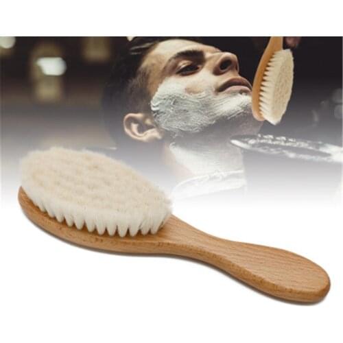 Wooden Handle Hairdressing Soft Fiber Brush Barber Neck Duster Cleaning Remove Brush Hair Styling Tools