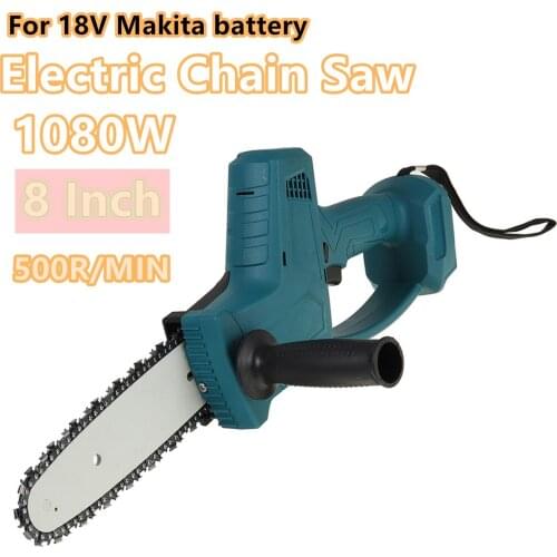 8 inch 1080W Electric Saw Chainsaw Wood Cutters Bracket Brushless Motor For Makita 18V Battery Chain Saw Without Batteries
