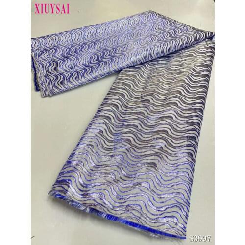 Purple White Brocade Lace Fabric for Wedding Party Dress High Quality African Jacquard Fabric Lace Nigerian French Tulle Lace