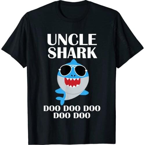 Uncle Shark Shirt Doo Doo Doo Fathers Day Uncle Christmas T-Shirt Company Europe T Shirts Cotton Men Tops Shirt Europe