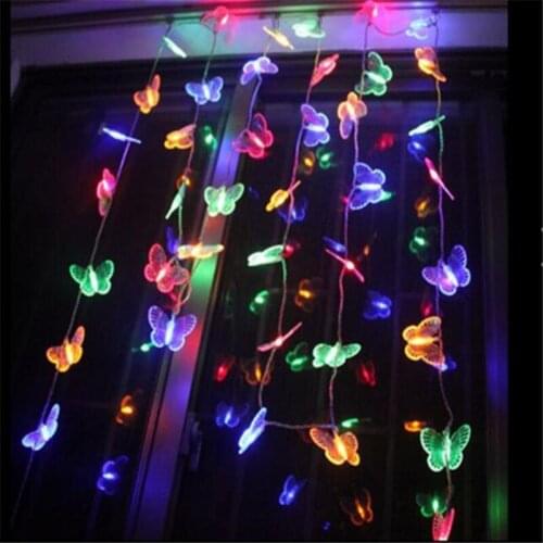 10M 100led fairy string light plastic butterfly waterproof patio courtyard Window garden street Halloween Festival decoration