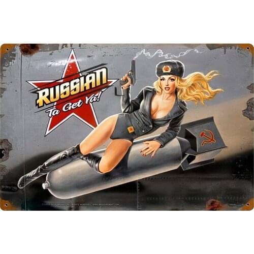 Personality Fashion Retro Russian Sexy Female Soldier Girl Car Sticker Motorcycle Waterproof Window Sticker PVC 13cm X 8.6cm