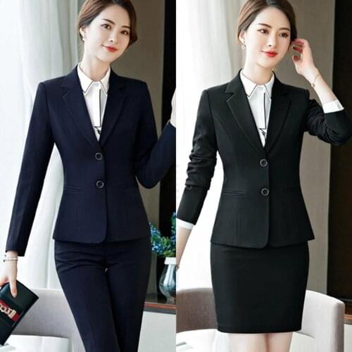 IZICFLY New Style Work Wear black Office Ladies Uniform business womens suits set 2 pieces pants suits elegant plus size 4XL