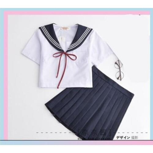 Classic White Sailor Suit Jk School Uniform Cute Girl Daily Dress Jpanese Kawaii Exquisite Embroidery Bowknot Preppy Suit
