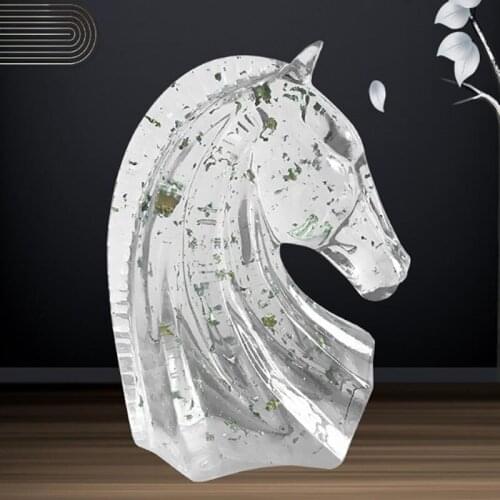 Creative Horse Head Resin Crafts Statue 12cm*7.5cm*14cm Nordic Home Decoration Horse Head Sculpture Desk Decoration Ornaments